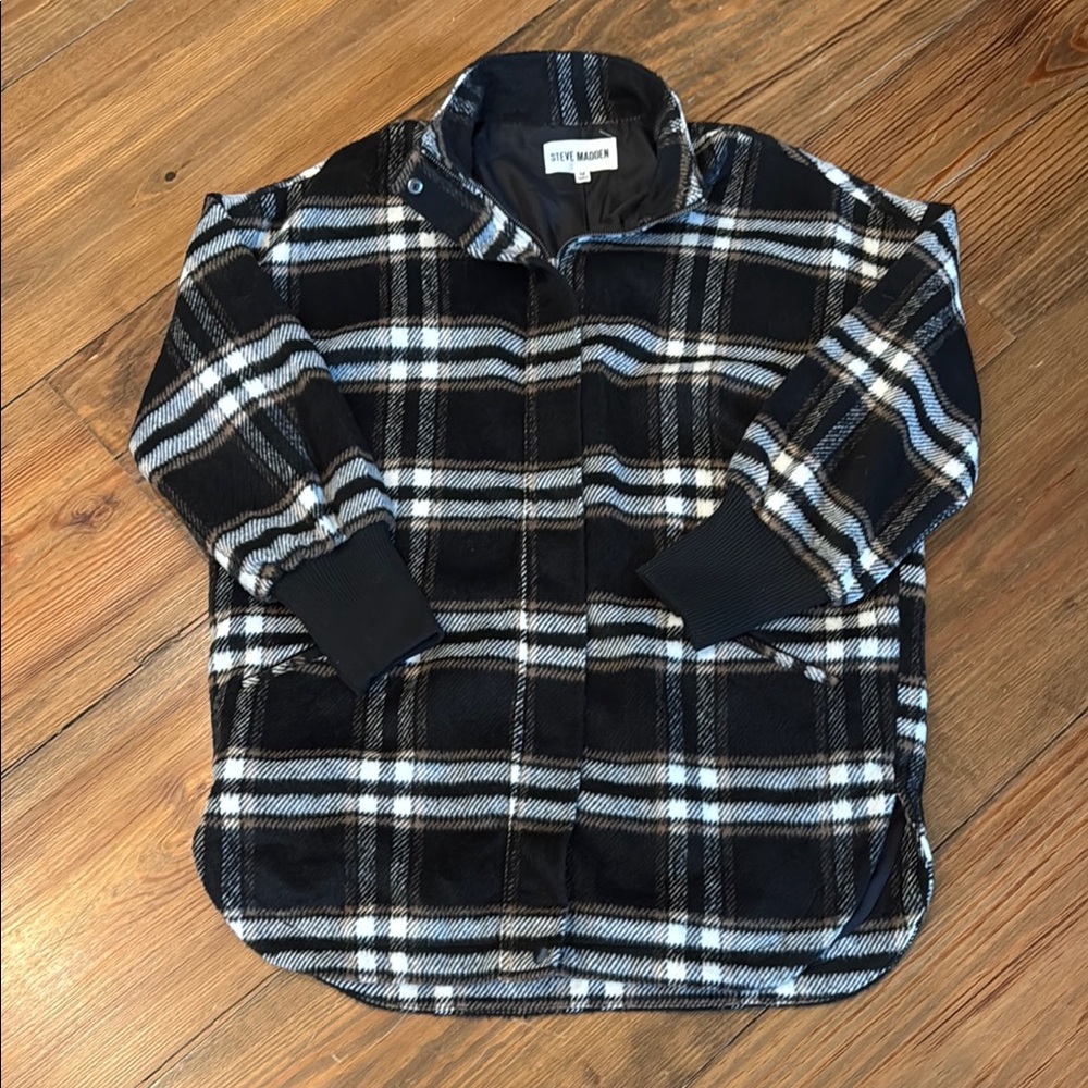 Steve Madden Plaid Button-Up Shirt/Jacket M NWOT